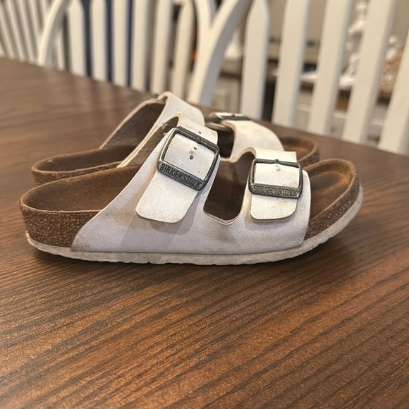 Birkenstock Arizona Kids Size 29 11-11.5 White Sandals Double Strap - Picture 1 of 7